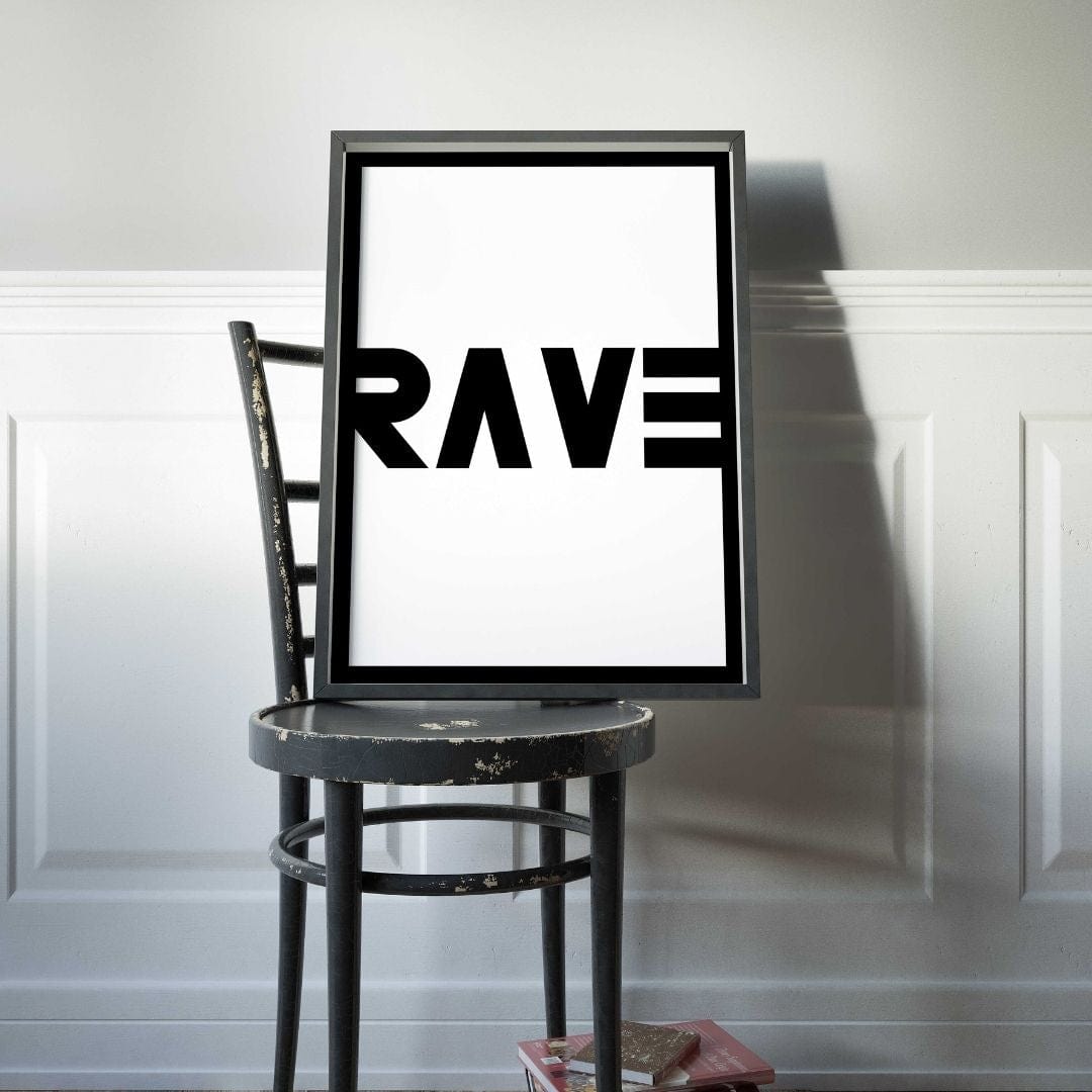 -Black Rave - Wall Art Print-Famous Rebel