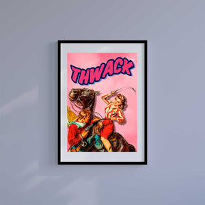 Large (A2) 16.5" x 23.4" inc Mount-White-Thwack - Pop Art Print-Famous Rebel